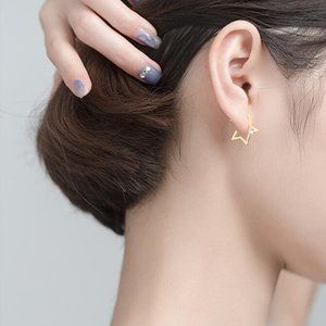 3/$30 Gold Plated Star Rhinestone Hoop Earrings